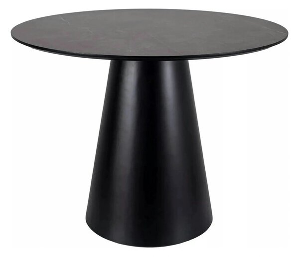 Masa ANGEL, gri cu efect de marmura/negru mat, 100x75 cm