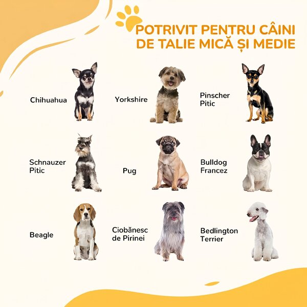 PawHut Poartă de Siguranță Autoînchidere pentru Câini, Montare Ușoară prin Presiune, Ideală pentru Spații Mici și Mijlocii, Alb | Aosom Romania
