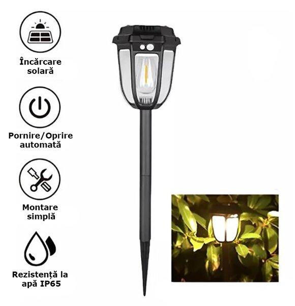 Lampa solara cu senzor miscare, IP65, 1200LM