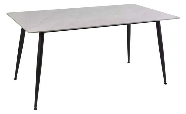 Masa RION, gri cu efect de marmura, ceramica/metal, 130x70x76 cm
