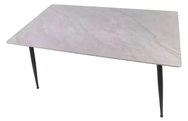 Masa RION, gri cu efect de marmura, ceramica/metal, 130x70x76 cm