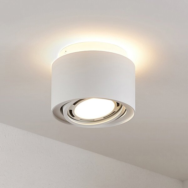 Arcchio plafonieră Walisa, Ø 15 cm, alb, metal, GU10, reglabil, Alb, Camera de zi / sufragerie, Aluminiu, Modern