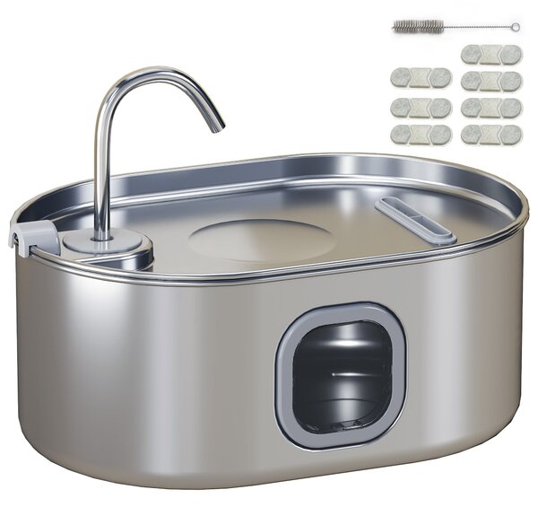 PawHut Fântână Apă Inox Automată 7L | Aosom Romania