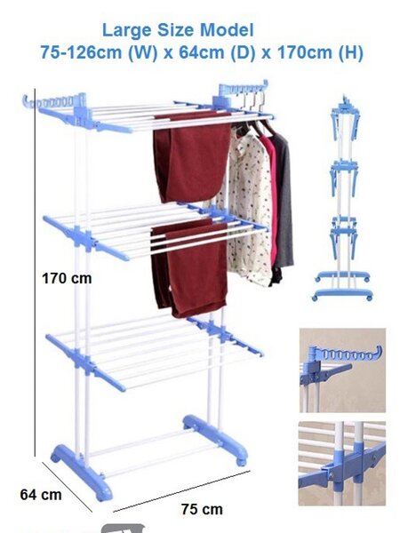 Uscator rufe vertical, pliabil, 3 niveluri, sustinere 40 kg