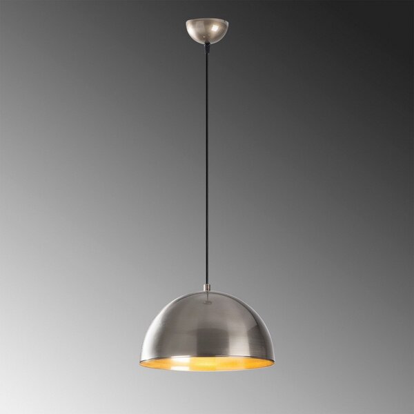 Opviq Lampă suspendată Berceste 231-S, argintiu, metal, Ø 30 cm, reglabil, Metalic, Camera de zi / sufragerie, Metal