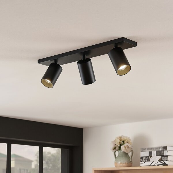 Arcchio Spot Brinja, negru, unghiular, Ø 6 cm, 3 becuri, GU10, reglabil, Negru, Hol, Aluminiu, Modern