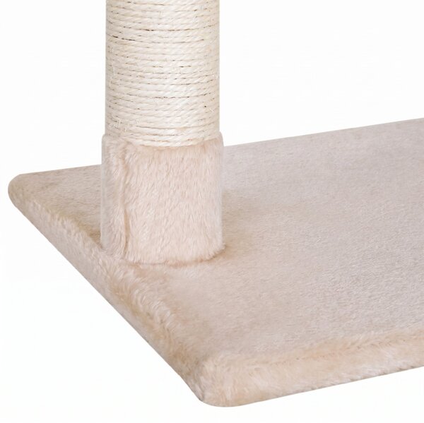 PawHut Turn pentru Pisici max 3.6kg, Copac pentru Zgariat pentru Pisici ca hamac si Minge Agatata din Lemn si Plus, 50x36x70cm, Bej | Aosom Romania