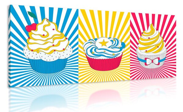 Tablou pop art cupcakes