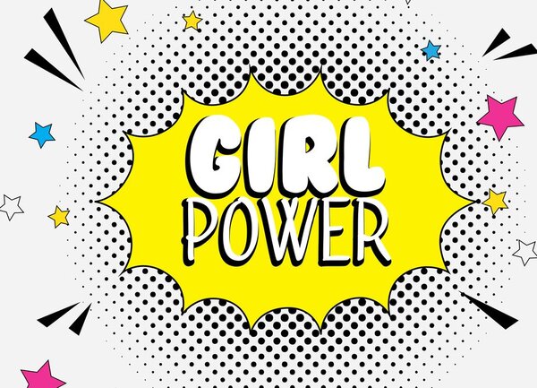 Tablou cu inscripție pop art - GIRL POWER