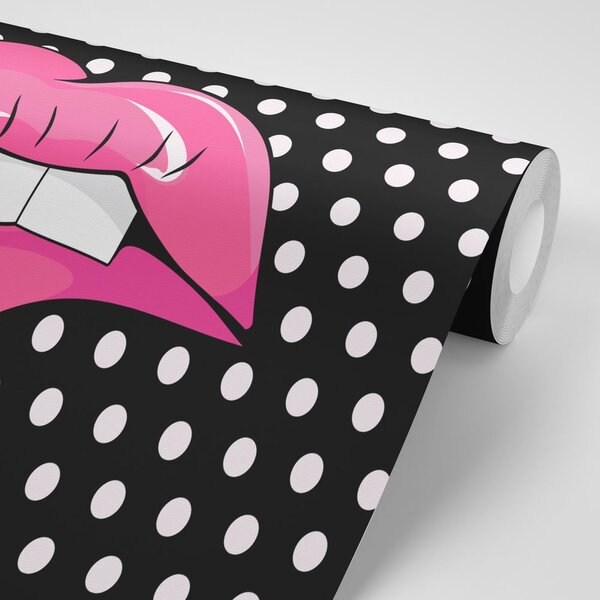 Tapet buze roz pop art