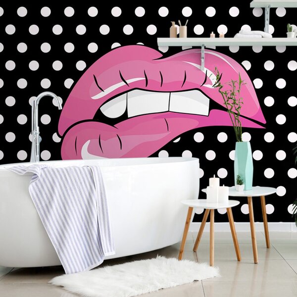 Tapet buze roz pop art