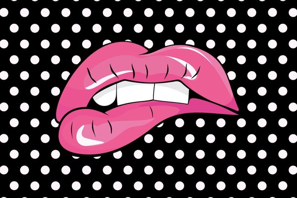 Tapet buze roz pop art