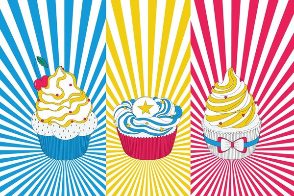 Tapet cupcakes pop art