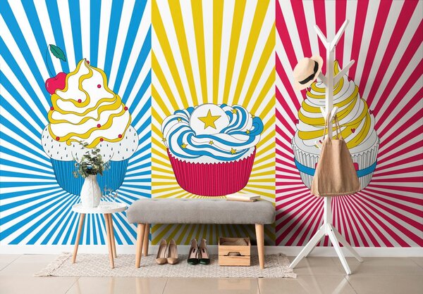 Tapet cupcakes pop art