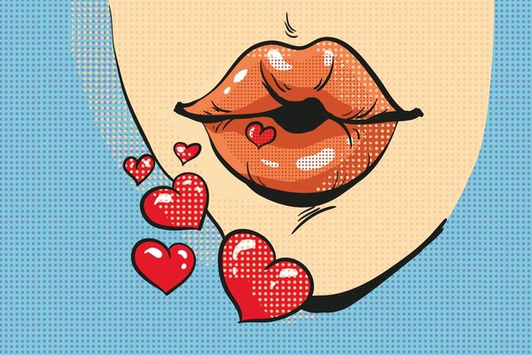 Tapet sărut pop art dulce