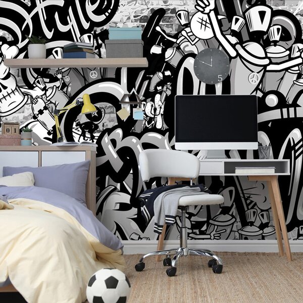 Tapet graffiti street atr gri