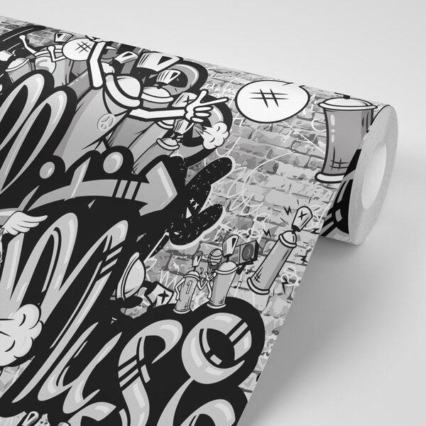 Tapet graffiti street atr gri