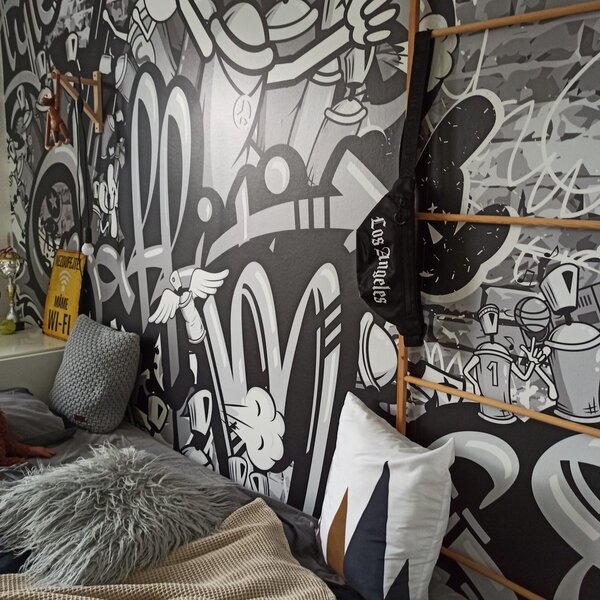 Tapet graffiti street atr gri