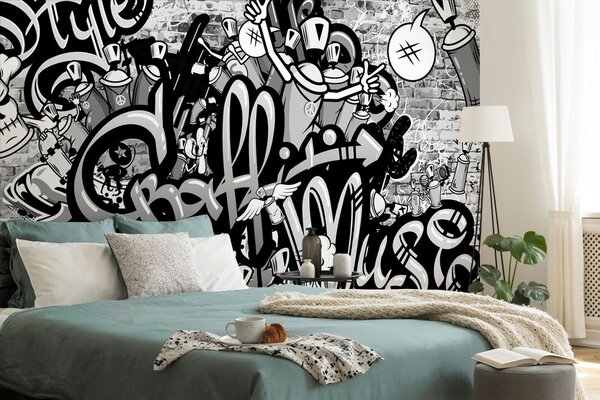 Tapet graffiti street atr gri