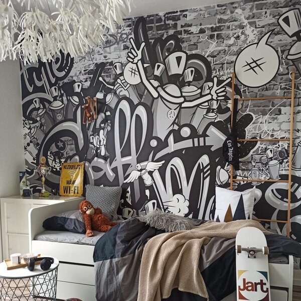 Tapet graffiti street atr gri