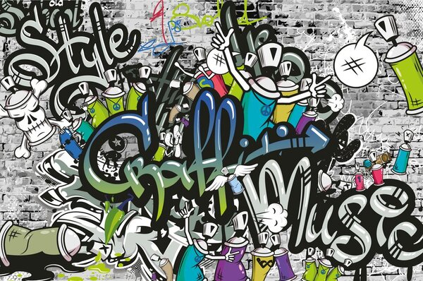 Tapet perete graffiti elegant