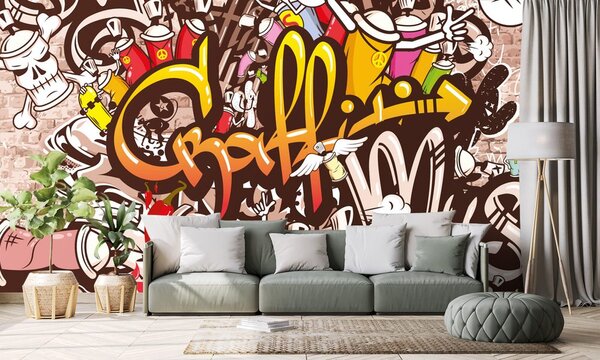 Tapet perete graffiti vesel