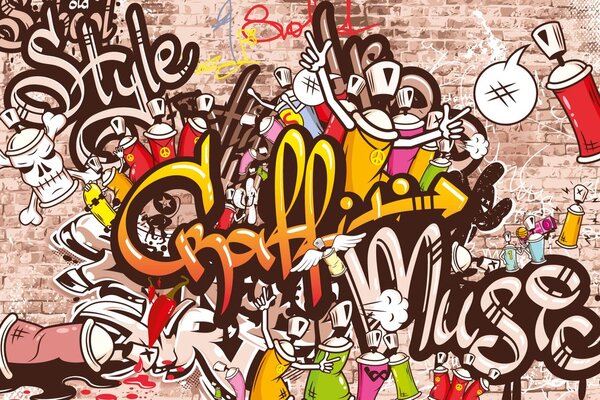 Tapet perete graffiti vesel