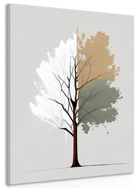 Tablou copac multicolor minimalist