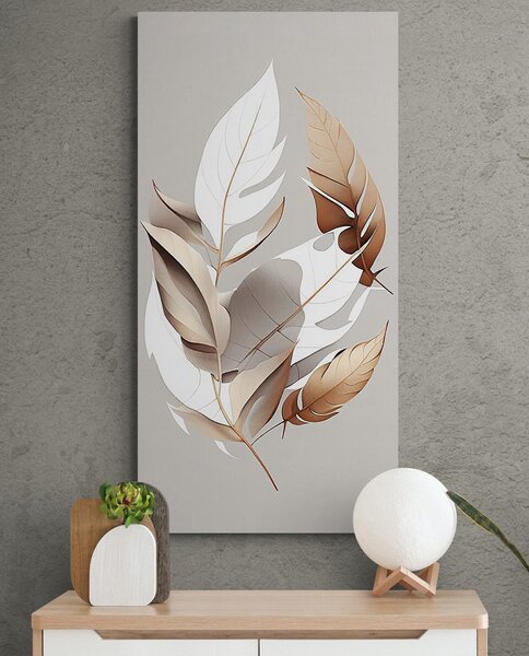 Tablou frunze de cupru cu atingere de minimalism