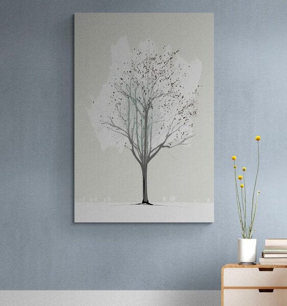 Tablou copac minimalist iarna