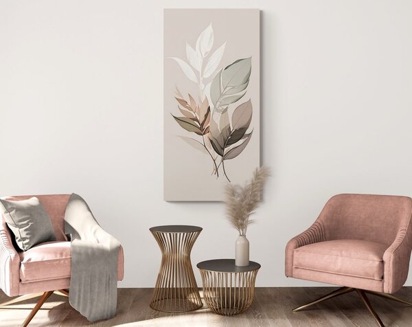 Tablou frunze cu atingere de minimalism