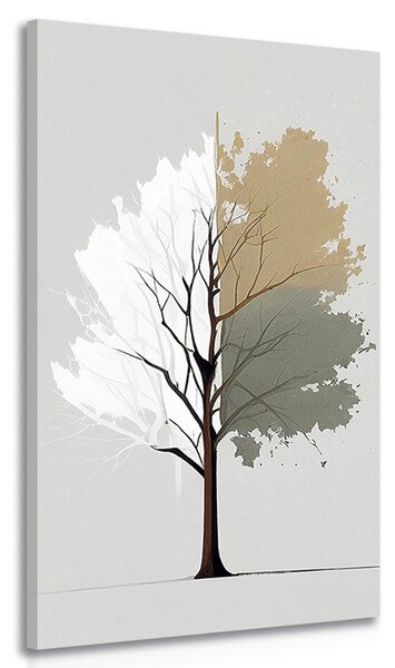 Tablou copac minimalist tricolor