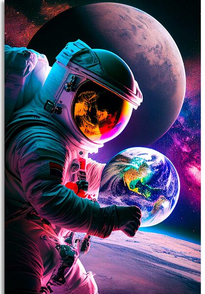 Tablou astronaut într-o misiune ale universului