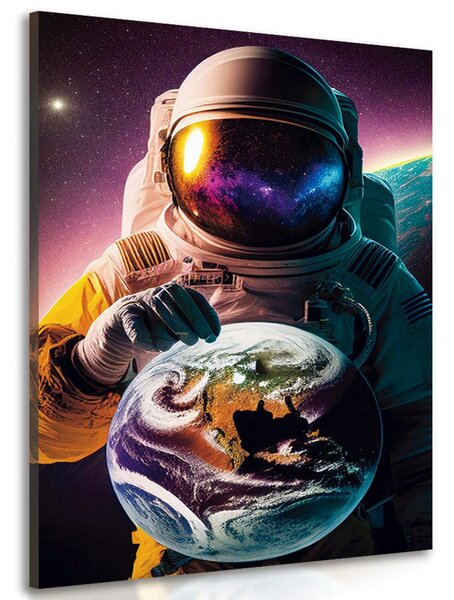 Tablou cosmonaut într-o atmosferă necunoscută