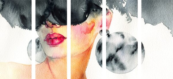 Tablou 5-piese pictograma feminină