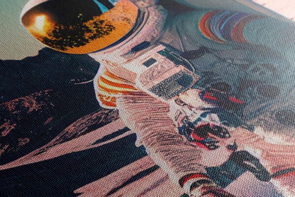 Tablou astronaut pe suprafața unei planete necunoscute