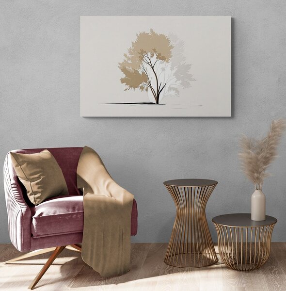 Tablou copac minimalist cu frunze