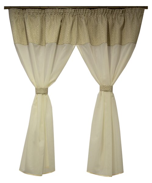 Perdea Velaria in ivoire si tafta bej, 130x150 cm