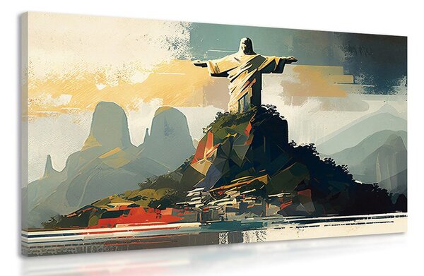 Tablou statuie a lui Isus în Rio de Janeiro