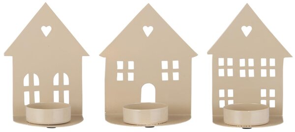 IB Laursen Suport de lumanari TEALIGHT HOUSE FACADE, crem