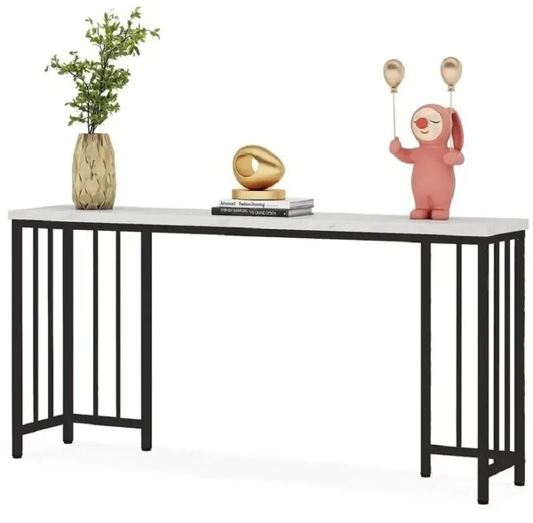 Masa bucatarie ,tip bar,culoare alb-negru,150x90x35 cm