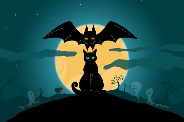 Tablou fantome prietenoase la luna plină