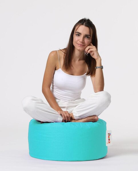 Taburet puf, Round Pouf, Ferndale, impermeabil, Garden Pouffe, 55x55x30 cm