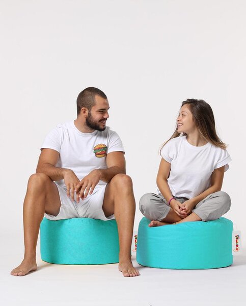 Taburet puf, Round Pouf, Ferndale, impermeabil, Garden Pouffe, 55x55x30 cm