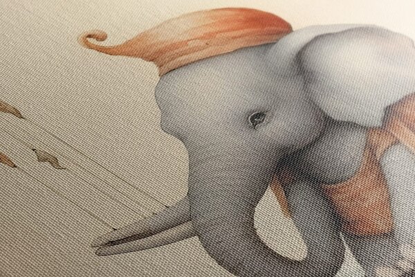 Tablou elefant visător deasupra norilor