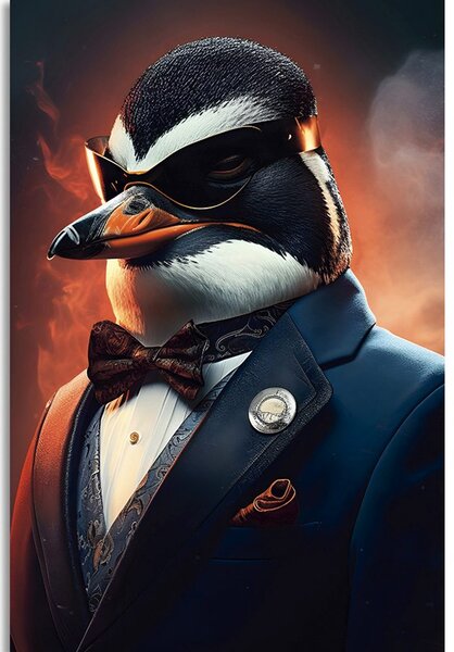 Tablou animal gangster pinguin