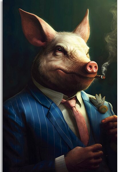 Tablou animal gangster porc