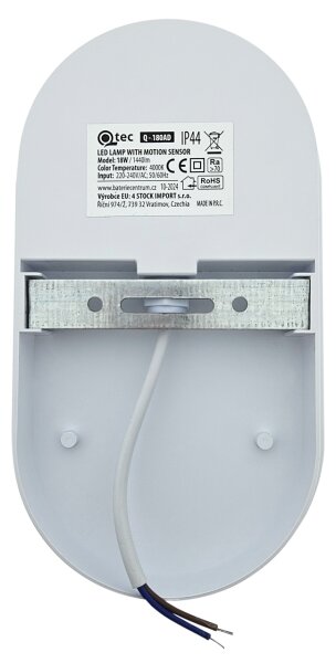 Aplica LED de exterior cu senzor de mișcare, 18W/230V, IP44, alb