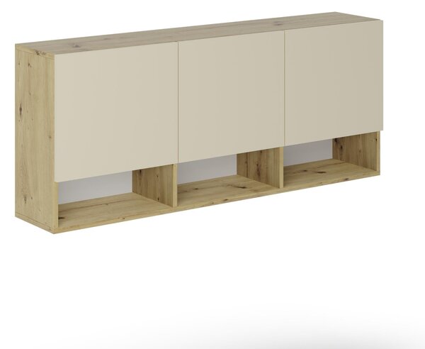 Dulap haaus Malmo, 3 Usi, Stejar Artisan/Argila, 144 x 27 x 60 cm