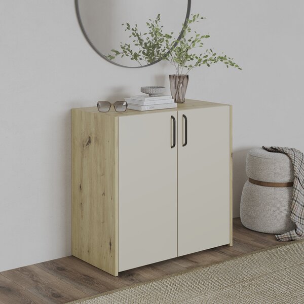 Comoda haaus Malmo, 2 Usi, Stejar Artisan/Argila, 81 x 42 x 80 cm